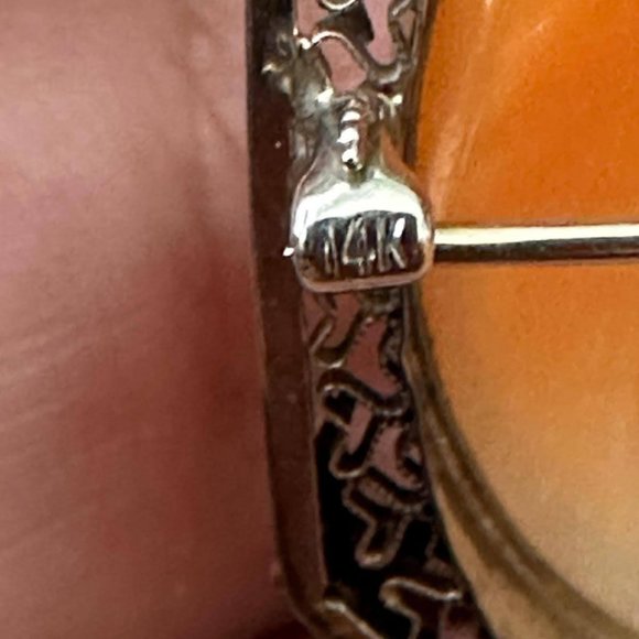 Vintage 1950's Victorian Lady Cameo Pin/Brooch Pendant - Picture 10 of 16